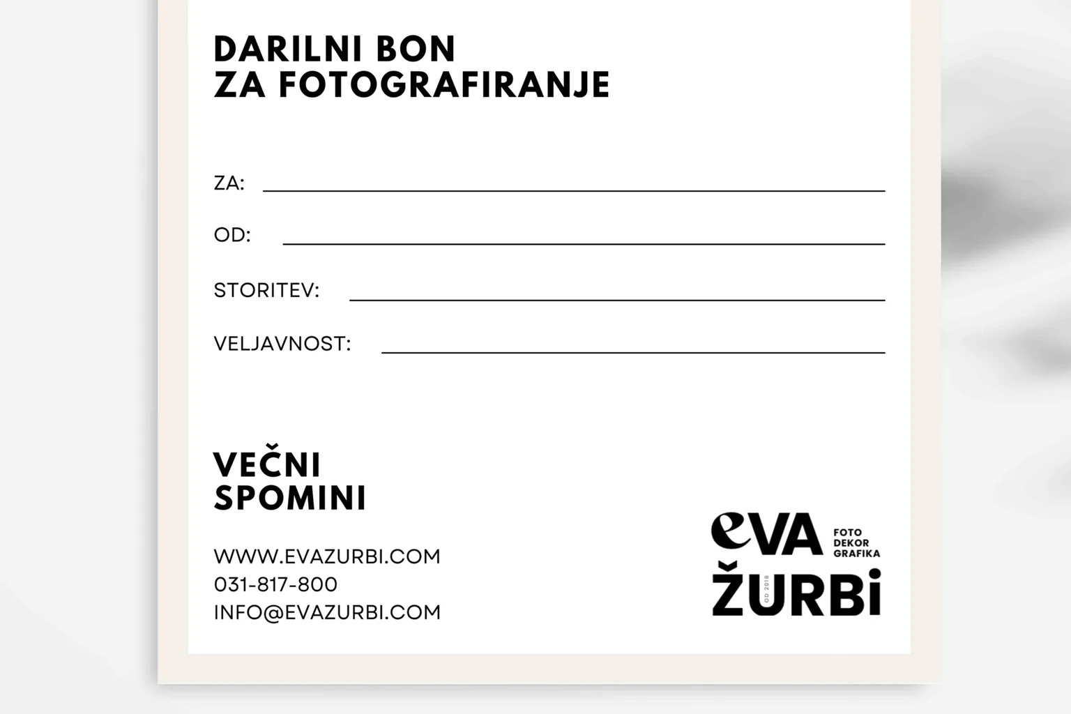 Darilni bon za fotografiranje